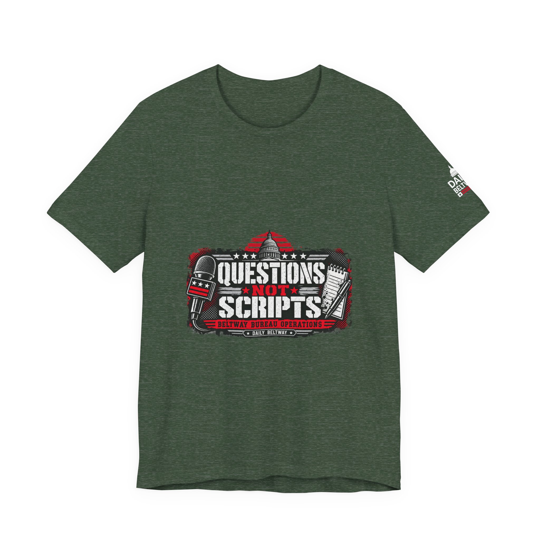Questions Not Scripts T-Shirt — Daily Beltway - Image 17