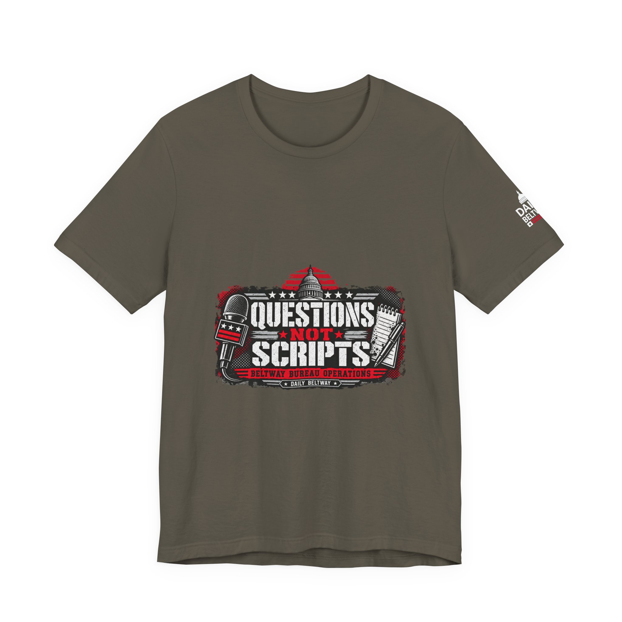 Questions Not Scripts T-Shirt — Daily Beltway - Image 9