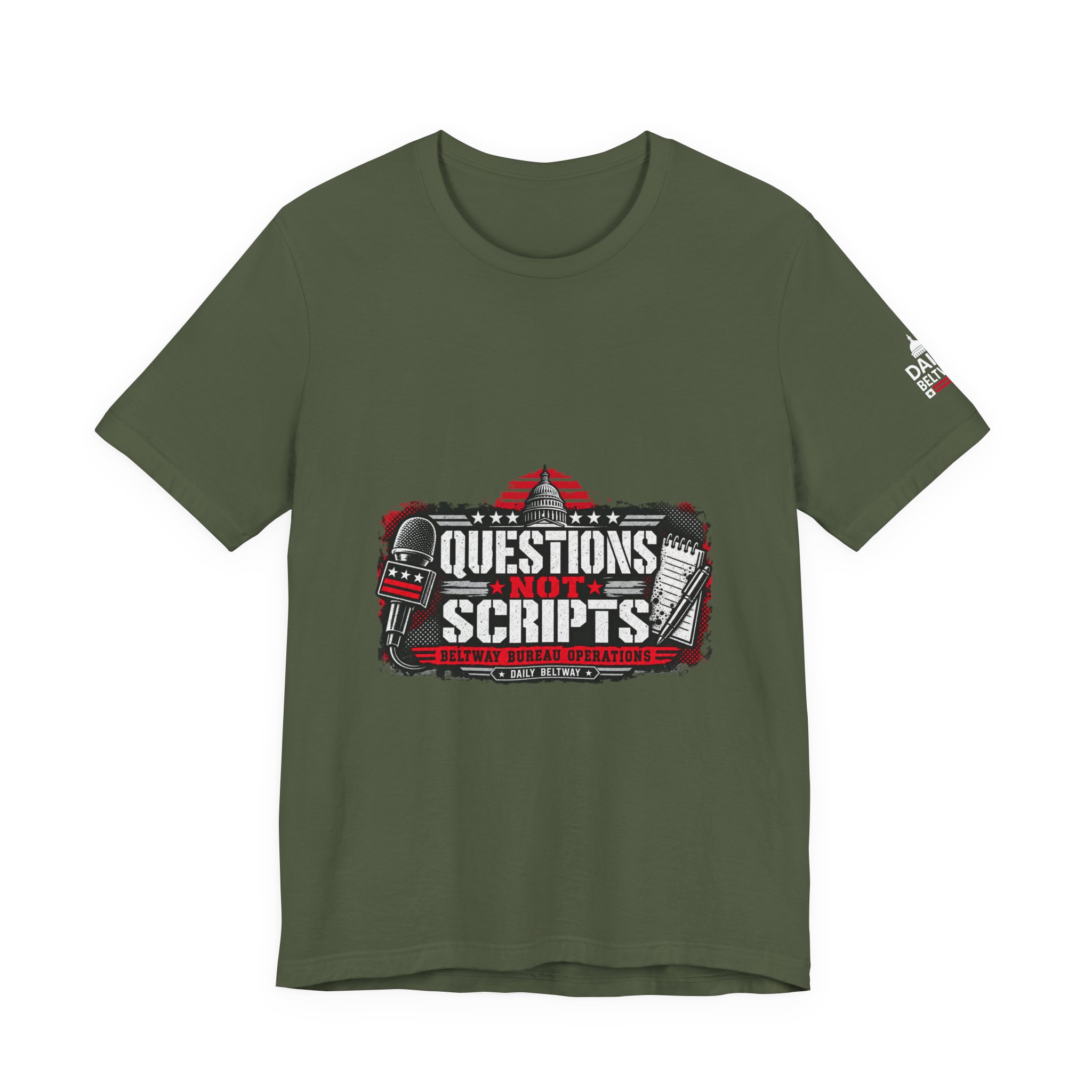 Questions Not Scripts T-Shirt — Daily Beltway - Image 13