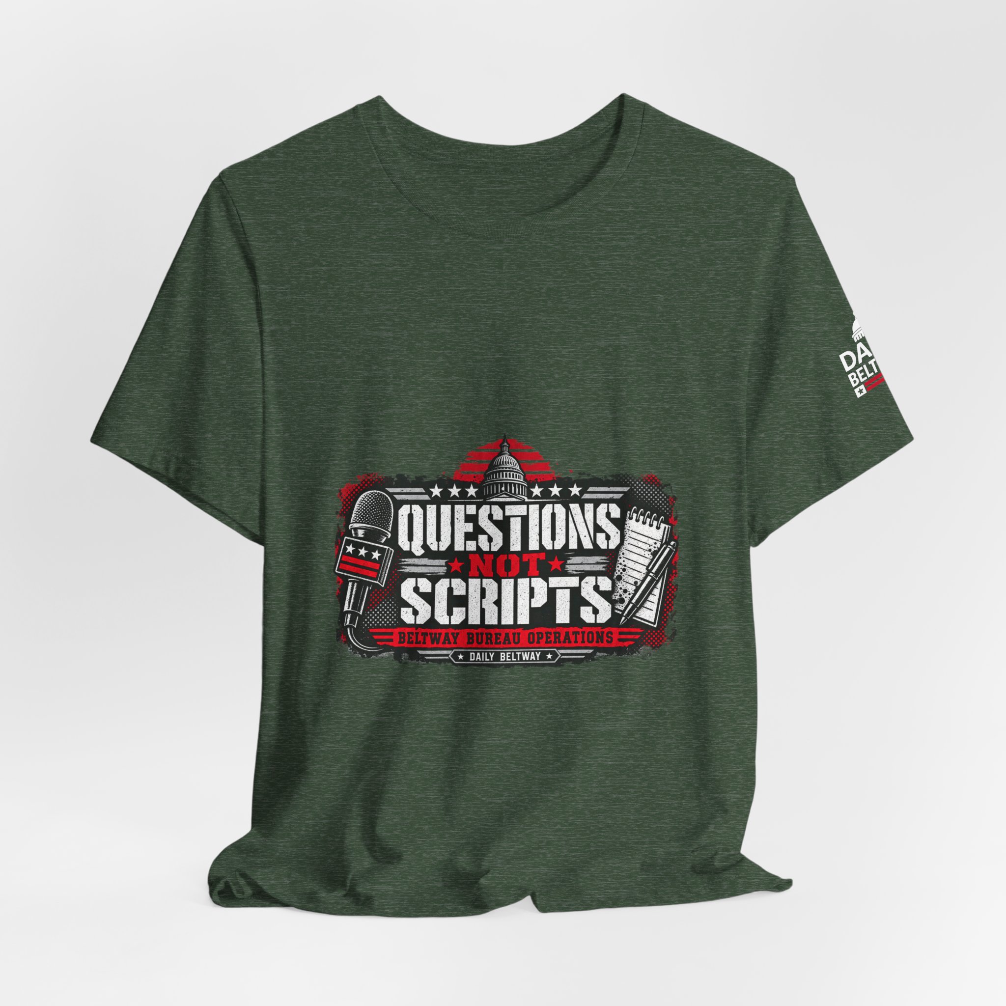 Questions Not Scripts T-Shirt — Daily Beltway - Image 20