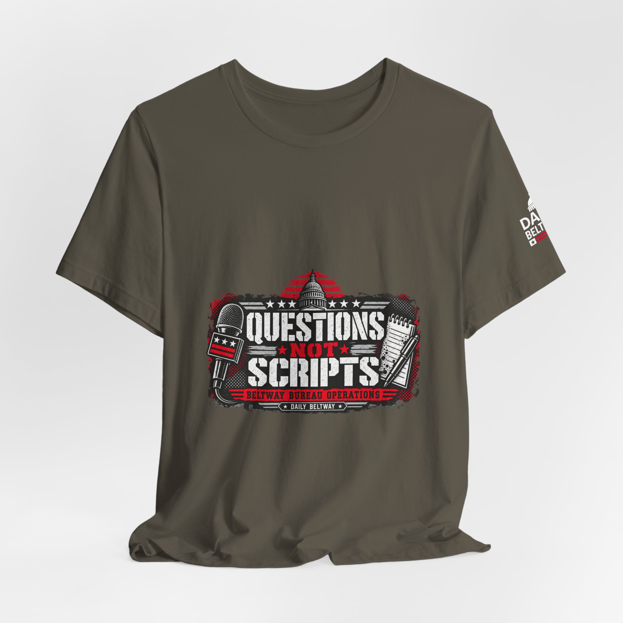 Questions Not Scripts T-Shirt — Daily Beltway - Image 12