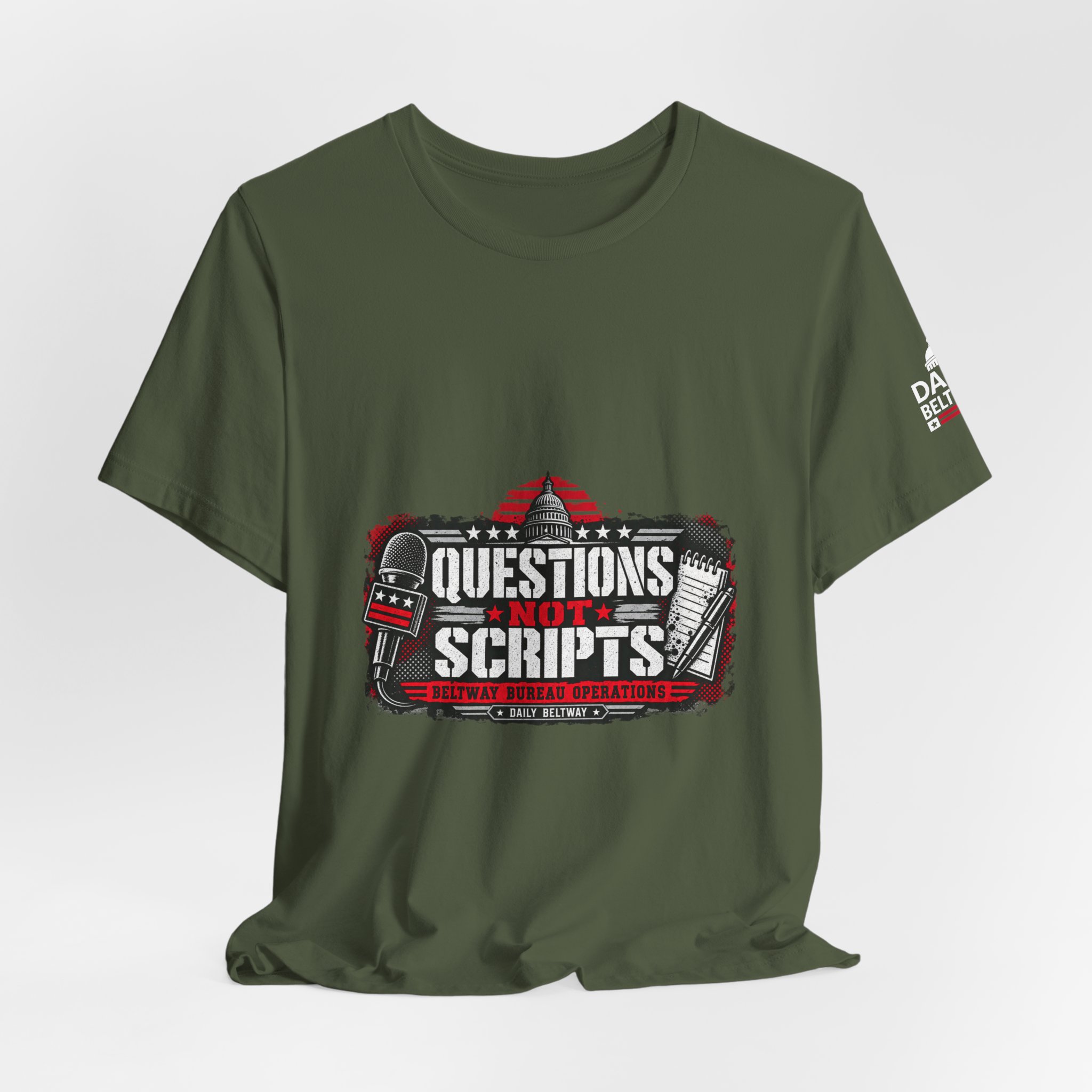 Questions Not Scripts T-Shirt — Daily Beltway - Image 16